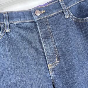 Not Your Daughters Jeans Womens 12P Blue Dark Wash Straight Mid Rise Denim Jeans